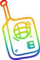 rainbow gradient line drawing of a cartoon walkie talkie png