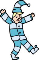 cartoon doodle man in traditional pyjamas png