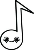 line drawing cartoon of a musical note png