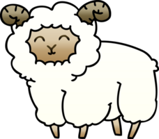 gradient shaded quirky cartoon ram png