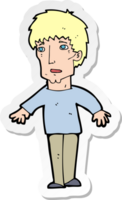 sticker of a cartoon surprised man png