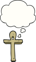 cartoon ankh symbol with thought bubble png