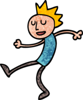 Grunge strukturierte Abbildung Cartoon tanzender Mann png