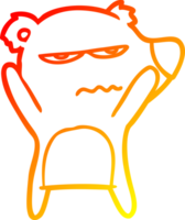 warm helling lijn tekening van een boos beer tekenfilm png