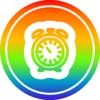 alarm clock circular icon with rainbow gradient finish png