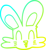 cold gradient line drawing of a cartoon cute bunny png
