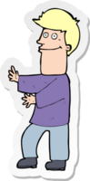 sticker of a cartoon man gesturing png