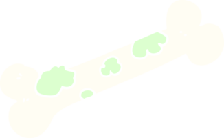 flat color illustration of moldy old bone png