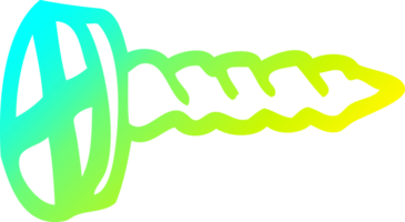 cold gradient line drawing of a cartoon screw png