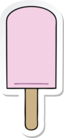 sticker of a quirky hand drawn cartoon ice lolly png