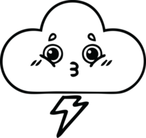 línea dibujo dibujos animados de un tormenta nube png