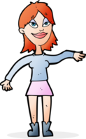 caricatura, mujer, elaboración, mano, gesto png