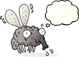 mano dibujado pensamiento burbuja dibujos animados mosca png