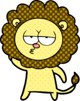 cartoon bored lion waving png