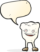 cartoon happy tooth character with speech bubble png