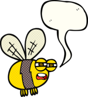 mano dibujado cómic libro habla burbuja dibujos animados abeja png