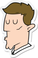 sticker of a cartoon serious man png