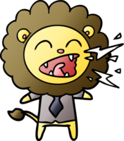 cartoon roaring lion businessman png
