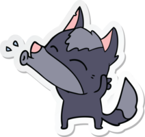 sticker of a howling wolf cartoon png