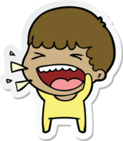 sticker of a cartoon laughing man png