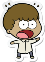 sticker of a cartoon shocked man png