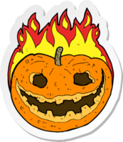 pegatina de una calabaza espeluznante de dibujos animados png