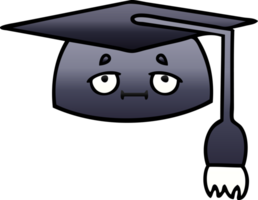 gradient shaded cartoon of a graduation hat png