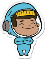 sticker van een happy cartoon-astronaut png