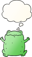 cartoon toad with thought bubble in smooth gradient style png