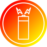 batterie circulaire icône avec chaud pente terminer png