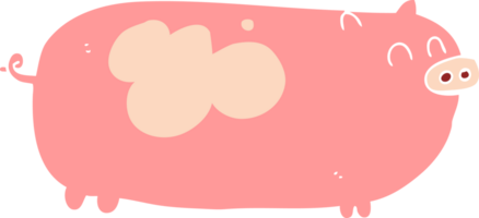 flat color illustration of pig png