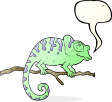 main tiré discours bulle dessin animé caméléon png