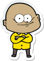 sticker of a cartoon bald man staring png