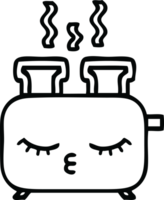 line drawing cartoon of a of a toaster png