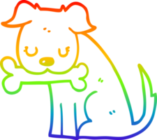 arcobaleno pendenza linea disegno di un' cartone animato cane png