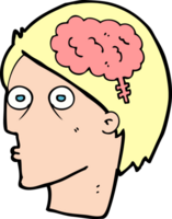 cartoon head with brain symbol png