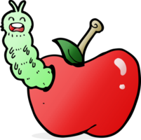 cartoon bug eating apple png