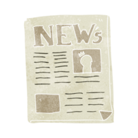 hand retro cartoon newspaper png