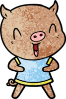 contento cartone animato maiale png