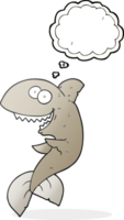 hand drawn thought bubble cartoon shark png