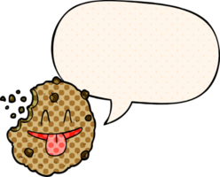 cartoon cookie with speech bubble in comic book style png