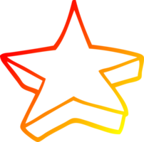 warm gradient line drawing of a cartoon shooting star png