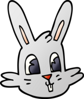 visage de lapin de dessin animé doodle png