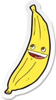 adesivo di una banana felice del fumetto png