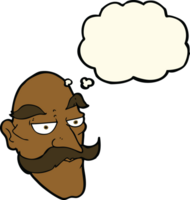 cartoon old man face with thought bubble png