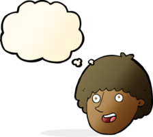 cartoon happy male face with thought bubble png