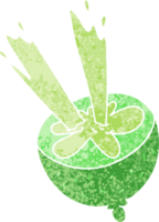 retro illustration style quirky cartoon lime png