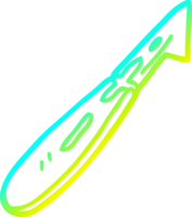 cold gradient line drawing of a cartoon craft knife png