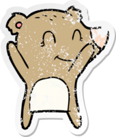 vinheta angustiada de um desenho animado de urso sorridente png