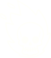 dibujo de tiza de calavera en llamas png